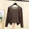 Ladies' Loose Comfortable Casual Fashionable And Warm Underwear With Seamless Round Neck And Thick Velvet Top