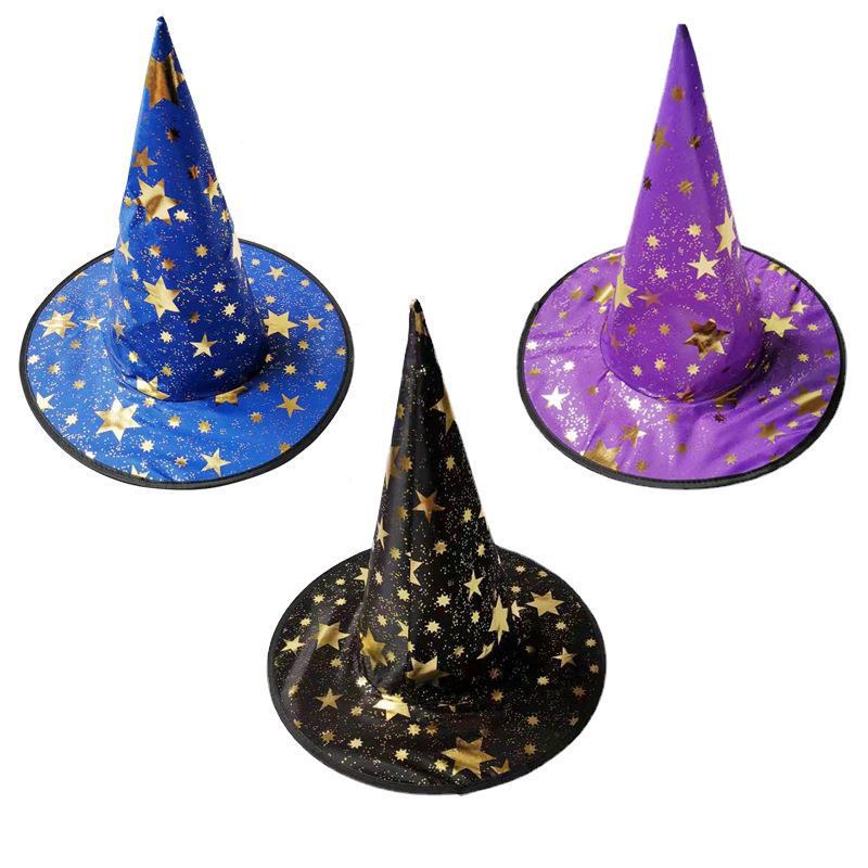 Halloween Witch Hat - Black Five-Pointed Magician Hat for Ghost Festival, Party Props for Children & Adults
