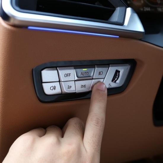 8PCS Silver Alloy Headlight Switch Button Sticker For Toyota Supra -24