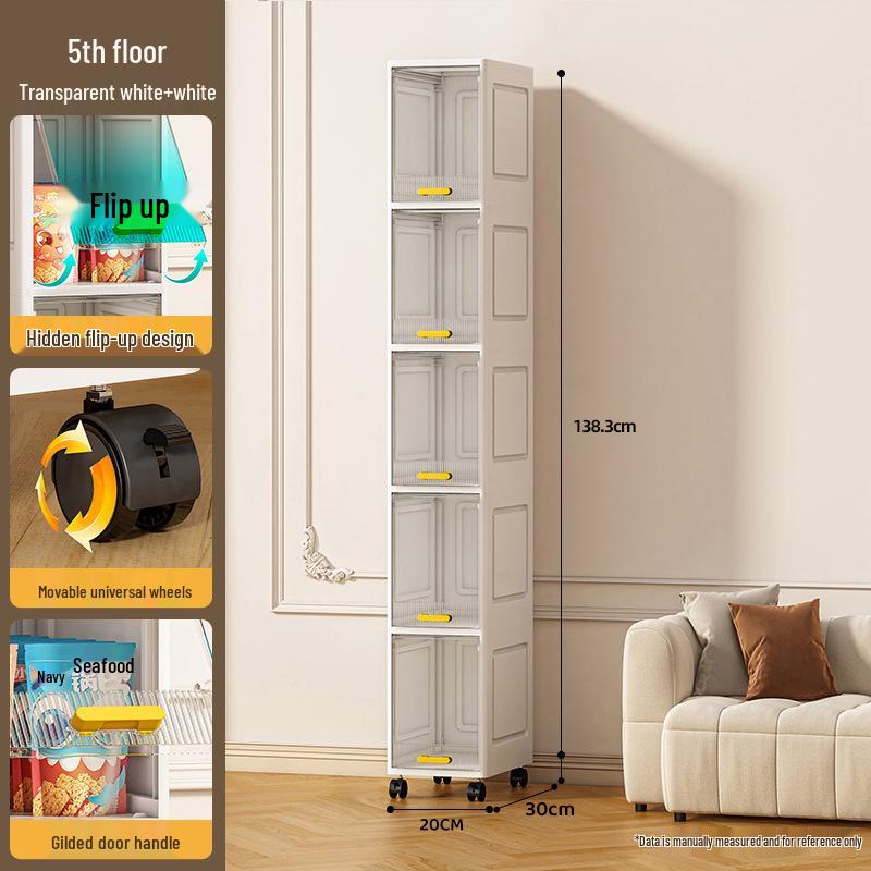 Ultra-Narrow Storage Shelf: Multi-Layer Kitchen, Bathroom Side & Toilet Organizer Cabinet