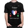 La Francia Chiama e Devo Andare T-shirt da Uomo Tshirt Moda Regalo San Valentino Maglietta T-shirt Bandiera Francese