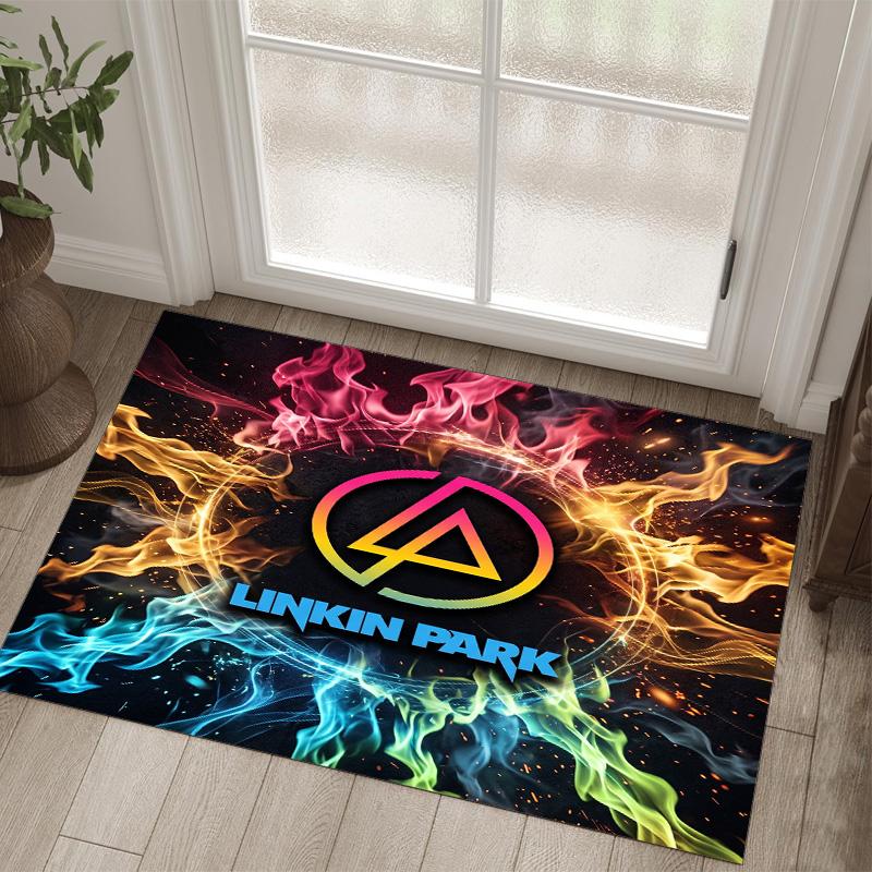 Linkin Park Design Crystal Velvet Carpet Cozy Non?Slip Printed Rug For Bedroom Living Room Entrance