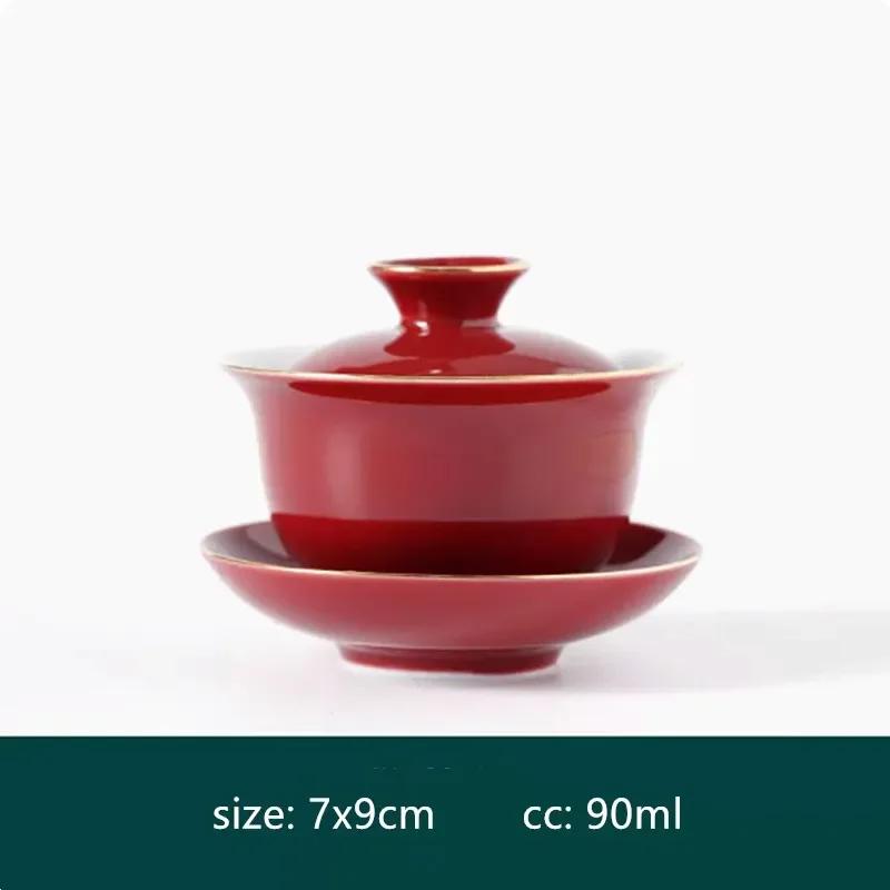 Chinese Ceramic Tea Sets Tradition Handmade Gaiwan Teapot Tea Ceremony Supplies Customized Tea Infuser Wedding Teaware Gifts