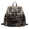 2025 new contrasting color backpack fashion gradual change plaid college bag suede retro shoulder backpack