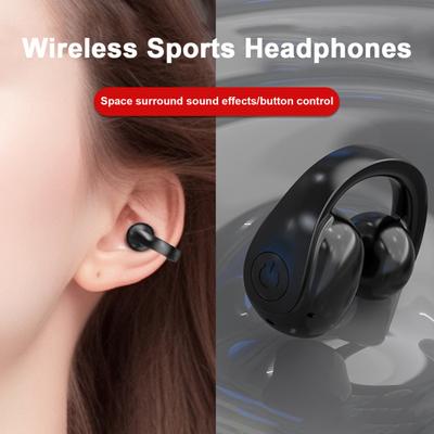 1Pc Bluetooth-compatible Wireless Earphone IPX5 Waterproof Stereo Sound Noise Canceling Sports Earphones Ear Clip-on Earbuds