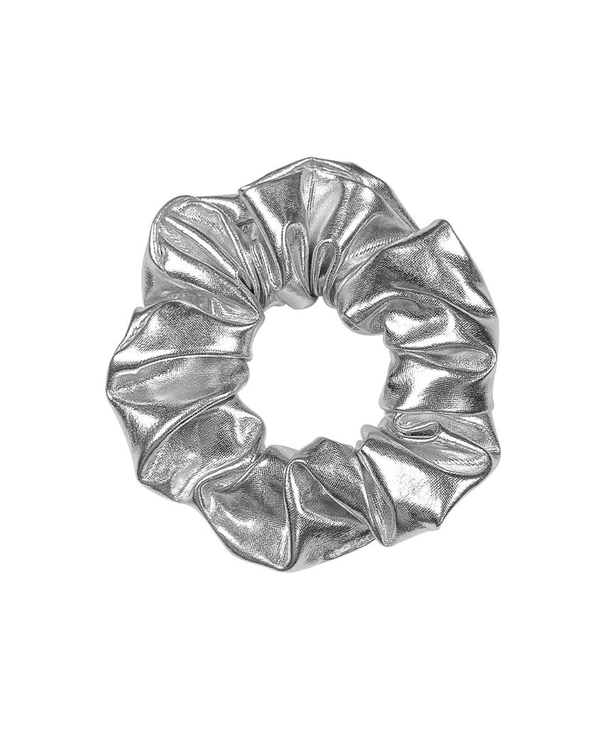 Vvv Metallic Scrunchie _ Silver