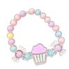 Bracelet for Kids, Macaron Color Beads Elastic Wristband, Cartoon Watermelon Lollipop Fried Egg Pendant Bracelet for Lightweight Gift Accessory