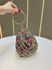 Elegante Pochette da Sera in Poliestere con Decorazioni di Strass per Eventi Formali