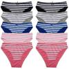 Cotton Panties for Woman Sexy Lace Underwear Briefs Set Lingerie Girls Ladies Bikini Underpants Striped Print Knickers 10Pcs/set