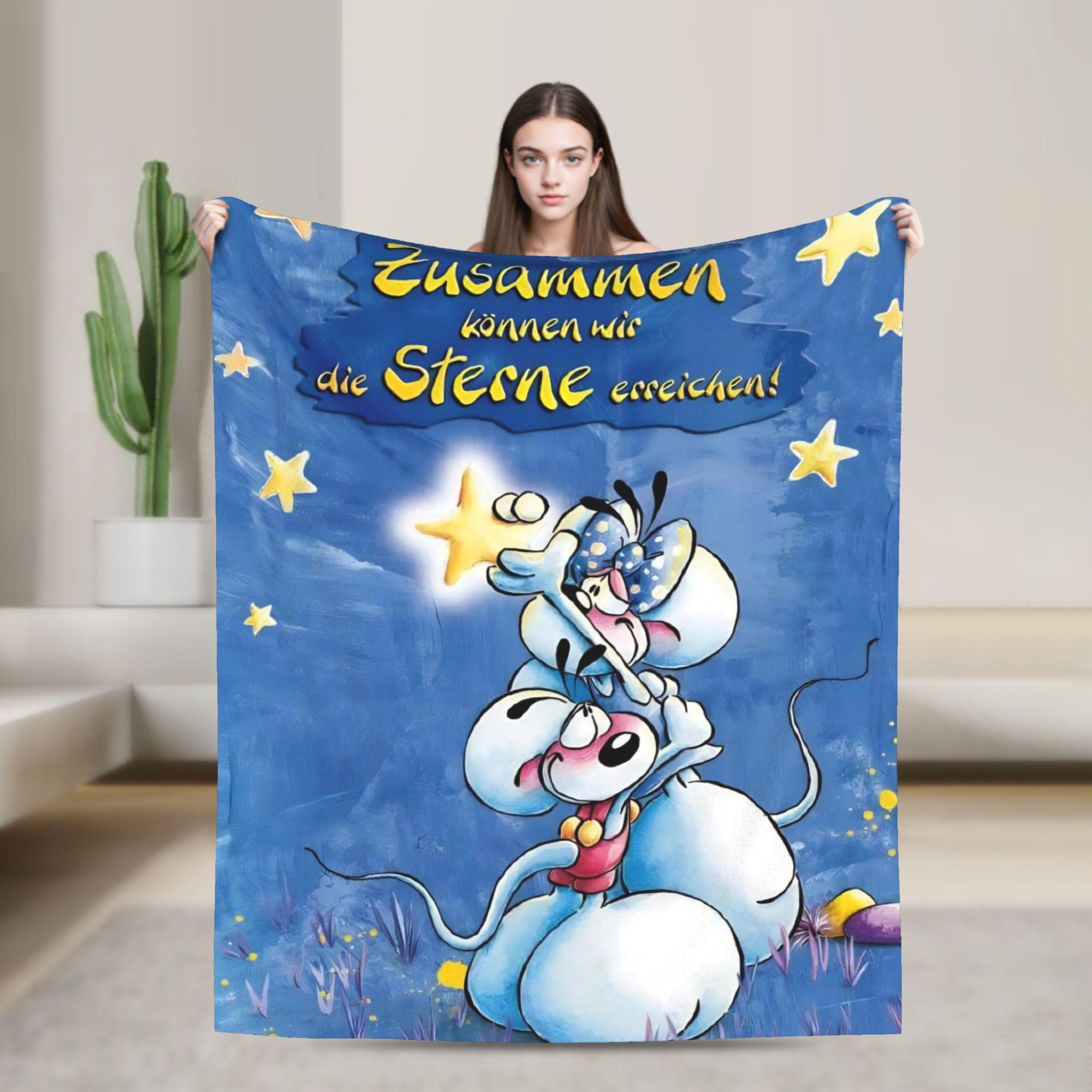 

D-Diddles Blankets Flannel Diddl Catoon Soft Throw Blankets for Bedding Couch Bedroom Quilt 75x90cm