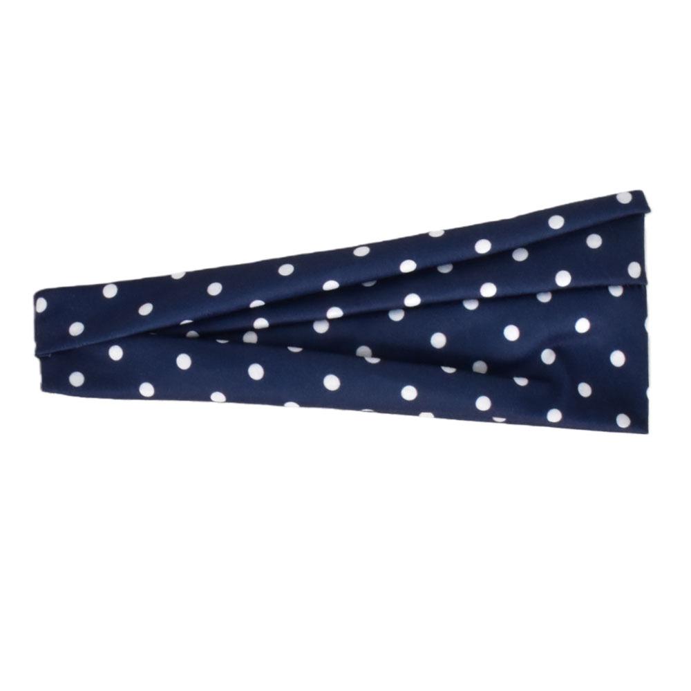 Black Polka Dot Wide Elastic Sports Headband for Women, European & American Style