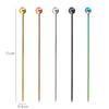 3PCS Stainless Steel Cocktail Sticks Fruit Sticks Reusable Drink Picks Toothpicks Drinks Creativity Decorate Fruit Tableware