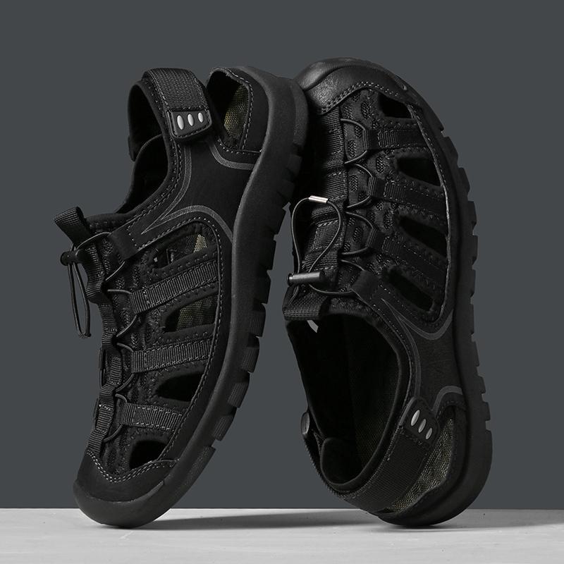 Fashion Leisure Walk Mens Casual Summer Shoes Outdoor Breathable Beach Shoes Fashion Sport Sandals All-match Hollow Out Flats Sneakers