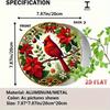 Set of 4 Vintage Round Tin Signs Retro Kitchen Wall Art Rustic Floral Cardinal Poinsettia Metal Decor 8x8 Inch