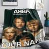 1PC Custom Name ABBA Patterned Flannel Blanket Suitable For All Seasons for Home Decor Warmth and Comfort Gifts Holiday Present