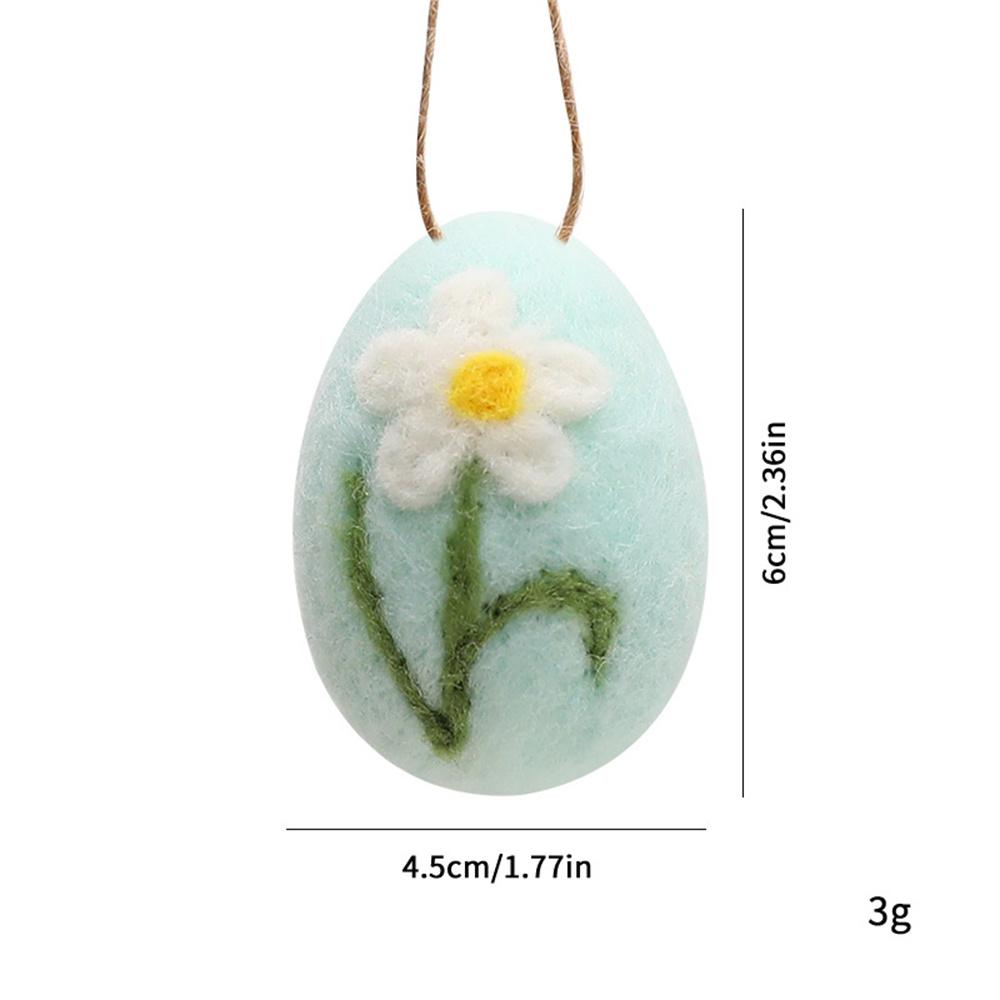 Wool Felt Foam Easter Eggs Happy Easter Hanging Ornaments Decorations Painted Flower Dot Eggs Pendant DIY Craft Gift Home Decor