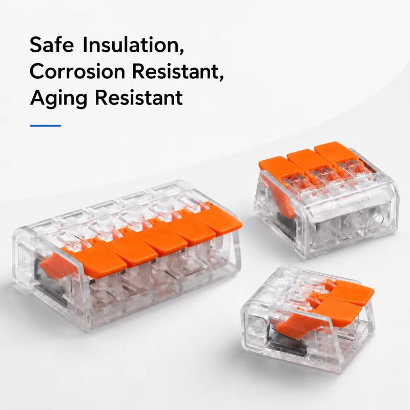 10Pcs Electrical Cable Connectors 2/3/4/5 Port Lever Wire Connector Quick Splice Electrical Wire Terminal 32A 450V Kit