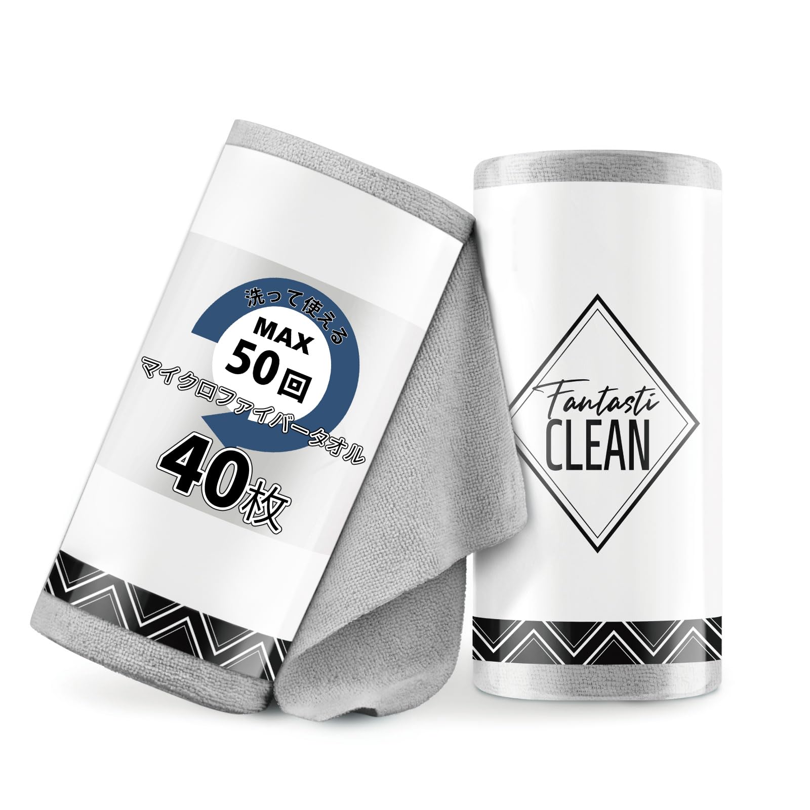 

Fantasticlean Fantastic Clean Салфетка из микрофибры для уборки Раздельные салфетки 30 см x Многоразовые и моющиеся салфетки, Многоцелевой рулон, 40 штук, Полотенца, 30 см, серый