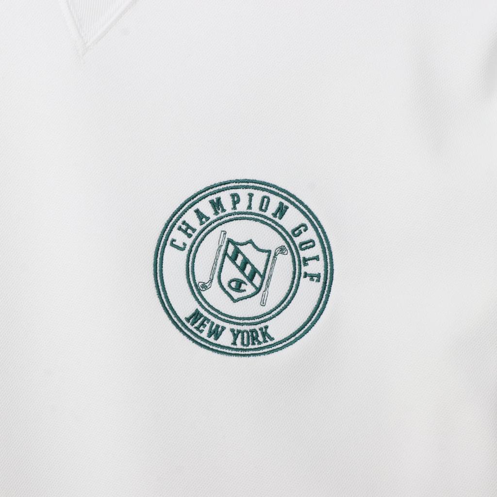 Champion Long Sleeve Quick UV Graphic Logo Long Sleeve Mock Neck Off White T-Shirt, Drying, Protection, Print, Shirt, Golf, C3-AG401, Men's,