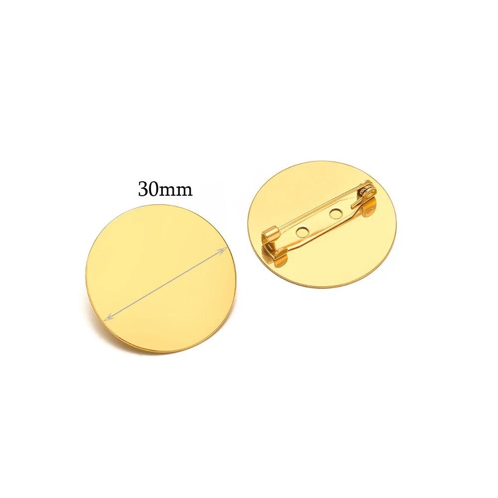 10pcs Stainless Steel 15mm 20mm Brooches Base Blank Tray Cabochon Cameo Settings for DIY Jewelry Findings Clothes Decoration