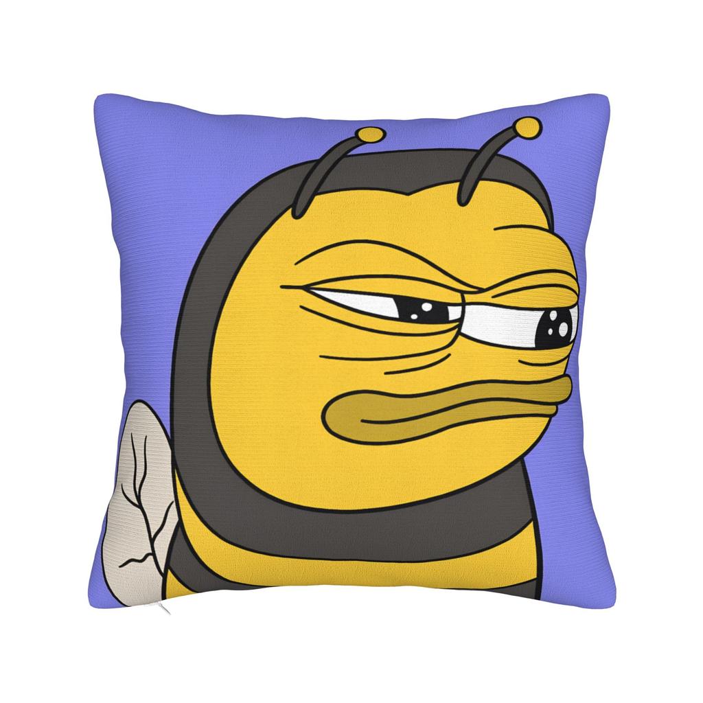 Sad Pepes Frog Hot Square Pillow Case Funny Meme Cushion Cover Novelty Zippered Decor Throw Pillow Case Cover for Seat 18"