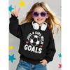 Kids Crewneck Long Sleeve Sweatshirt,Trendy "Just A Girl with Goals" Print Pullover