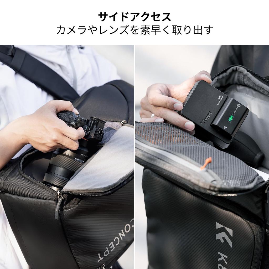 Camera DSLR Two Compartments and Expandable Capacity [K&F CONCEPT] Backpack, Compatible, 25L, (Upper Lower), Waterproof,