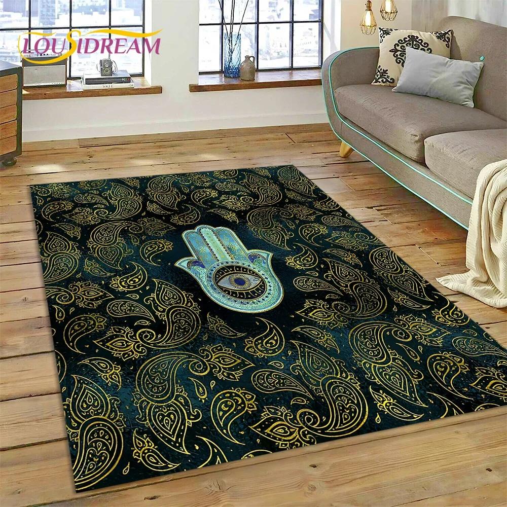 Evil Eye Turkey Blue Nazar Eye of Horus Carpet Rug for Bedroom Living Room Home Sofa Decoration,Child Game Large Decor Floor Mat