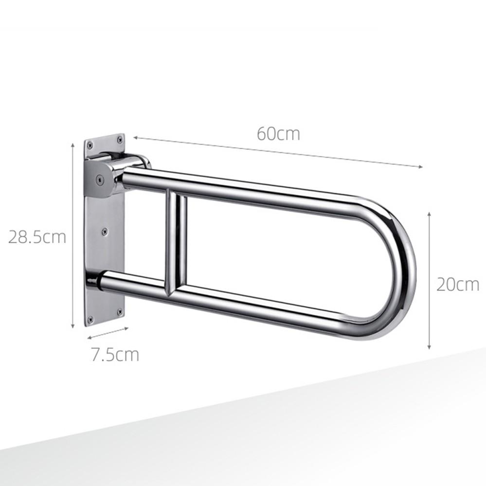 

304 Toilet Bathroom Foldable Handicaped Hand Bar U-Shaped Handle Grab Stainless Steel Elderly Safety Handrail