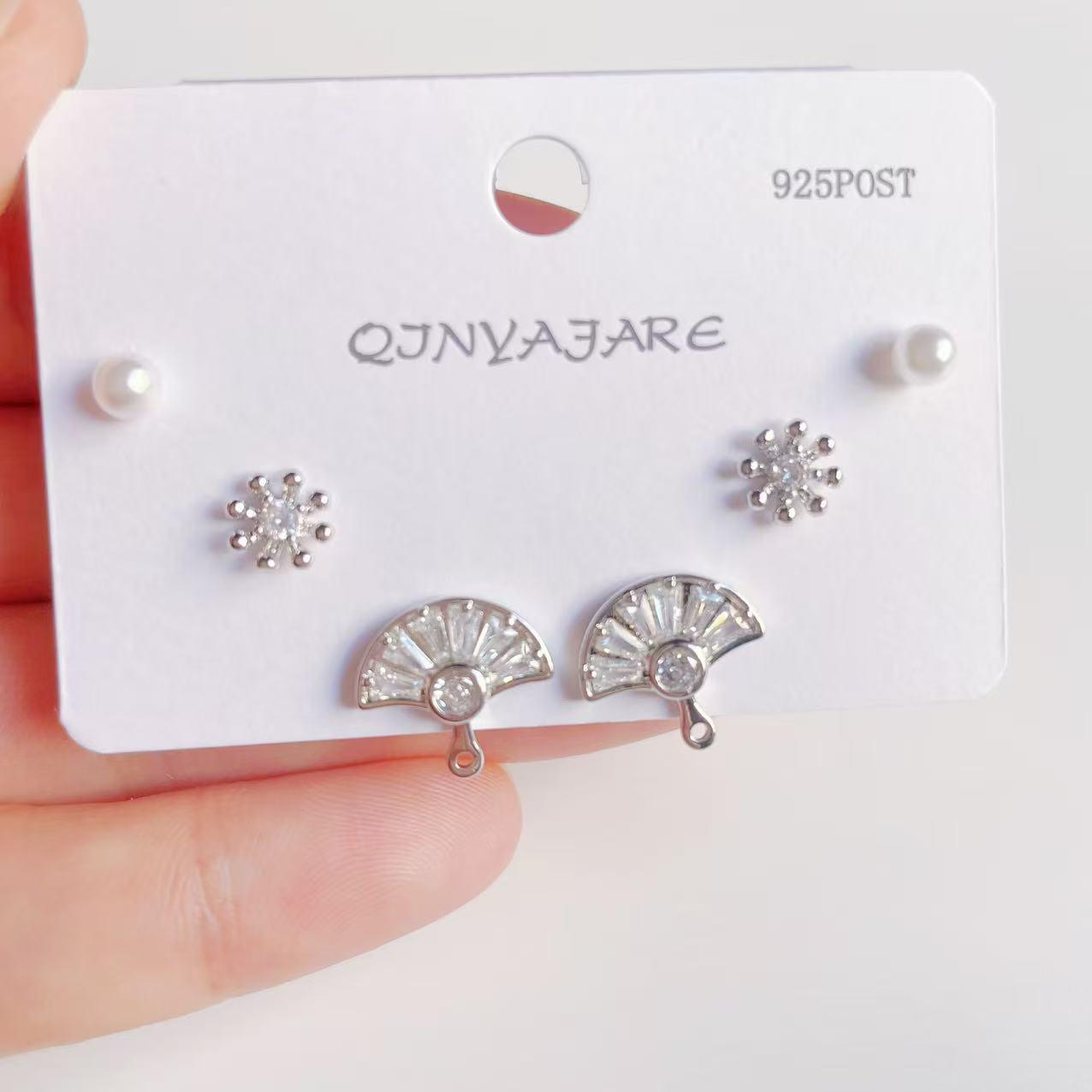 S925 Silver Minimalist Four-Leaf Clover Ear Cuffs for Women - High-End Three-Piece Set