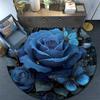 Blue Roses Round Area Rug,Carpet Rug for Living Room Bedroom Sofa Playroom Decor,Non-slip Floor Mat