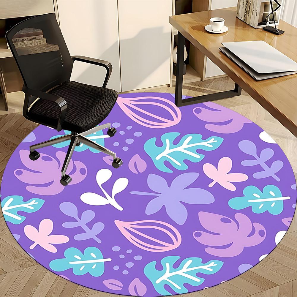 1pc Floral Pattern Chair Carpet for Office - Durable, Ideal for Chair Mats, Stylish & Functional Decorative Rug yy260130043