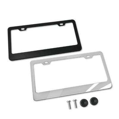 Black/Silver License Plate Holder Stainless Steel License Plate Frame Protecting License Plates