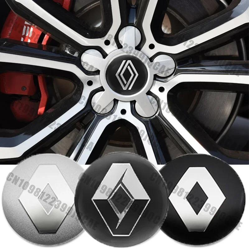For Renault Megane 2 Duster Logan Captur Clio 4 4Pcs 56mm 60mm 65mm Car Styling Wheel Center Hub Cap Badge Emblem Sticker