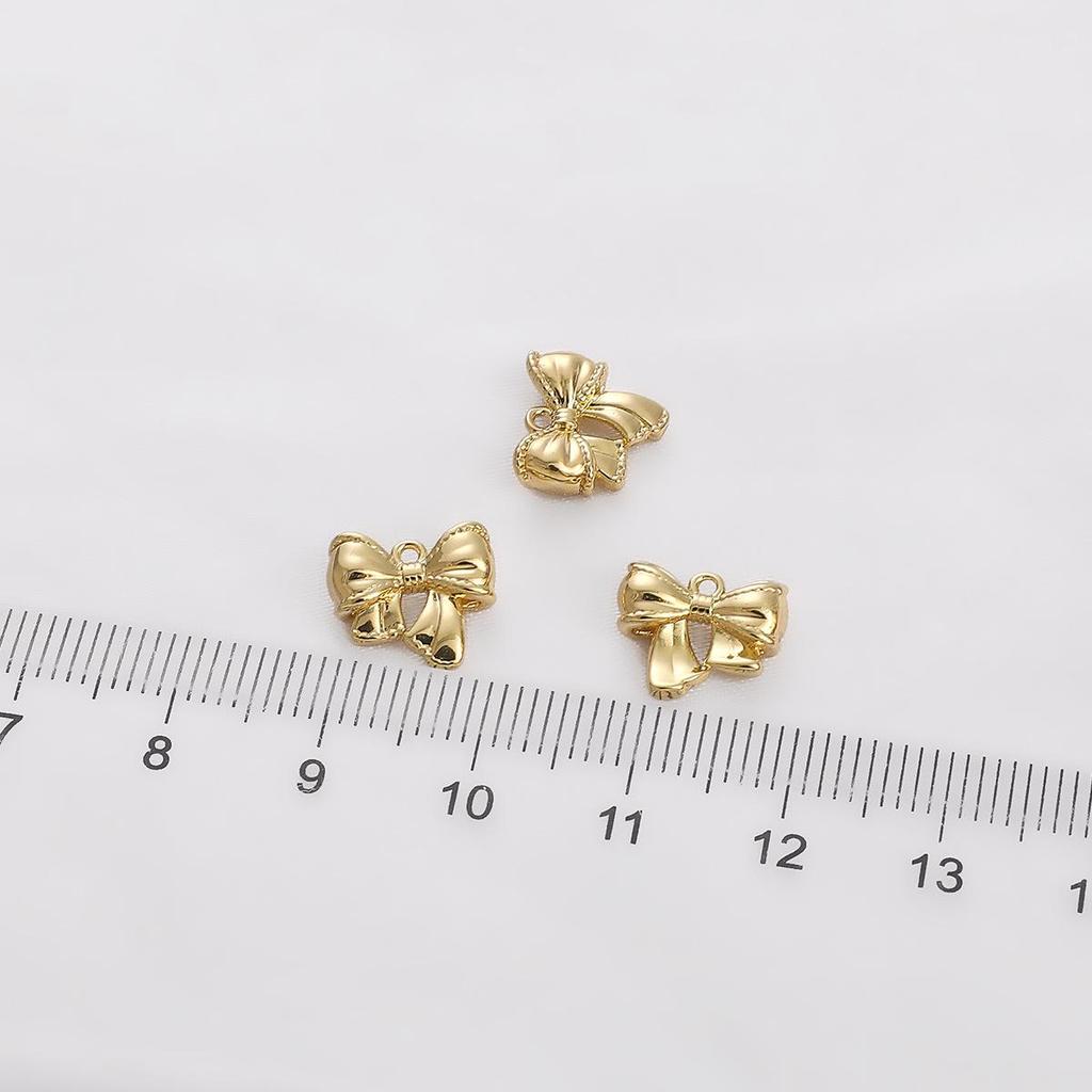 14K Gold-Filled Copper Bow Pendant Charm for DIY Jewelry: Bracelet, Necklace, Earrings Accessories