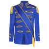 Kids Circus Ringmaster Jacket Long Sleeve Zip Up Tassel Golden Braided Tape Major Uniform Costume Sash