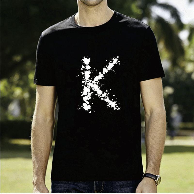 Artistic Letter K Printed White Short Sleeved Unisexs And Unisexs American Street Loose Pure Cotton Personalized Simple Tshirt