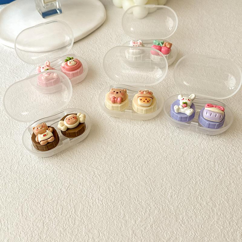Portable Cute Bear Contact Lens Box Holder Travel Eye Contact Lenses Case Container Storage Case Travel Accessories