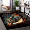 1pc Motorcycle,Flame,Artwork Office Carpet Soft Polyester Non Slip Machine Washable Indoor Carpet Li