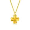 Élégant Collier Pendentif Trèfle à Quatre Feuilles Doré Givré - Cadeau Luxueux pour Elle