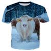 Summer Popular Cute And Fun Animal Cow Print Men's Casual Fashion T-shirt With Round Neck Plus Size Comfortable Short Sleeves
