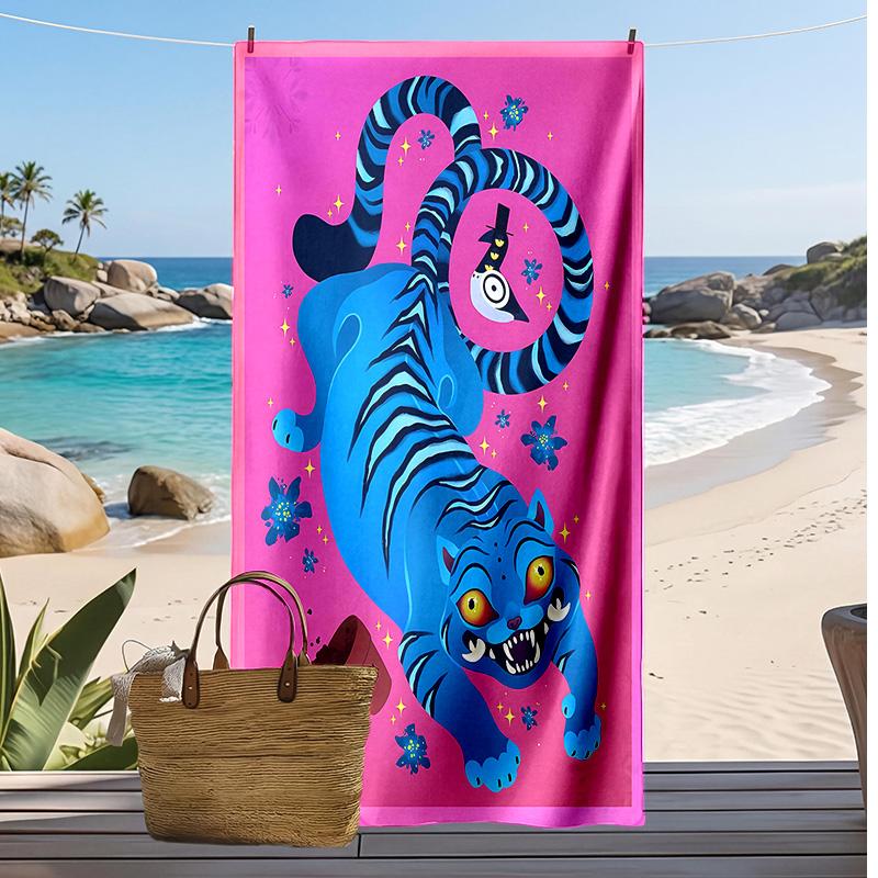 Kpop Dämonenjäger Bedrucktes Strandtuch, Großes Saugfähiges Schnelltrocknendes Handtuch für den Sommer, Outdoor, Schwimmen