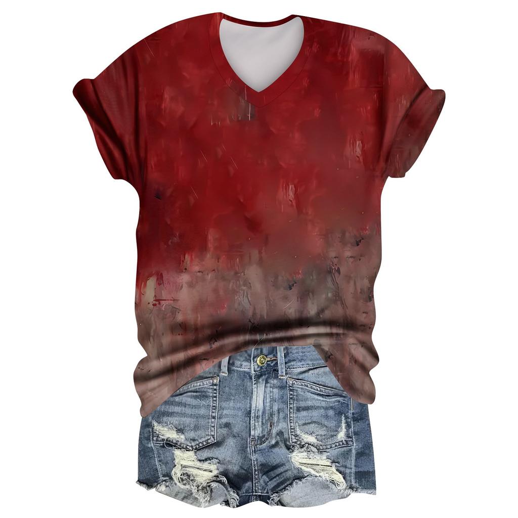 Women's Fashion Casual Short Sleeve Halloween Print Tops Halloween Elegant Tops