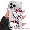 Pink two KT cats are suitable for Apple 16promax mobile phone case 15plus transparent 14 cartoon 13 airbag 12 Europe and America
