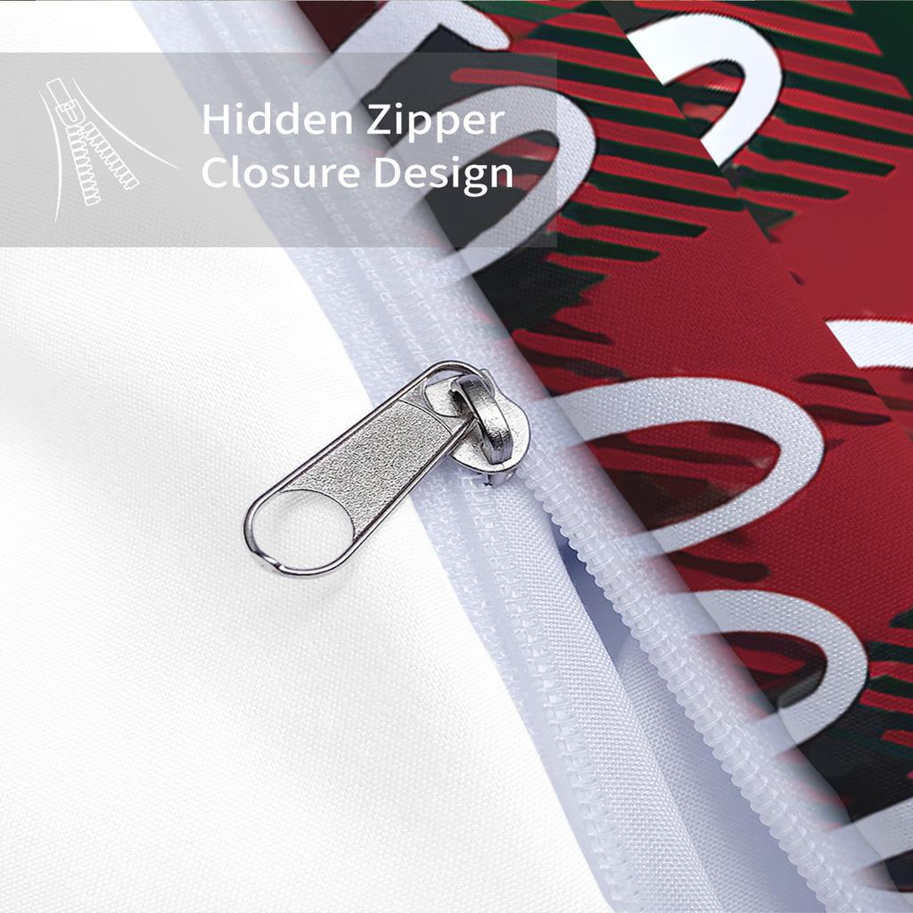 3 szt. Świąteczny Zestaw Pościeli w Kratę Bez Wypełnienia Wygodny Pokój w Akademiku Dekoracja Świąteczna Dostępny w Wielu Rozmiarach Można Prać w Pralkce