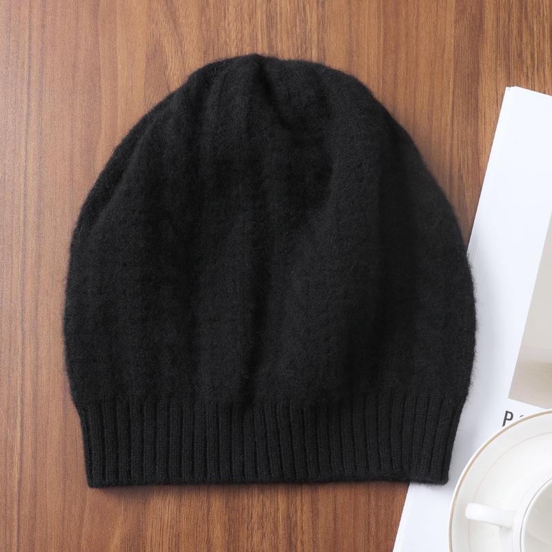 Chapeau en tricot 100% laine chaude unisexe pour l'automne et l'hiver - Casquette décontractée, anti-froid, polyvalente, ample pour l'extérieur
