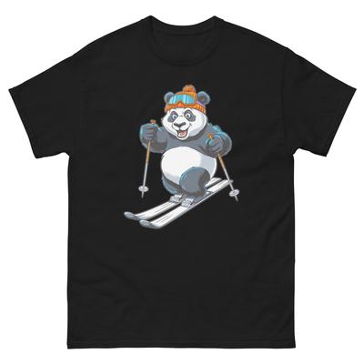 Panda Skiing Skier Fun Cartoon Ski Shirt T-Shirt