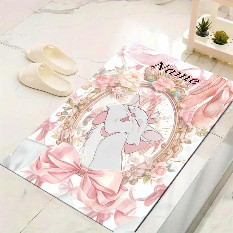 Custom 1Pc Pink Hearts Cats Rug Office Carpet Indoor Outdoor Entrance Doormat Nonslip Soft And Comfortable Living Room D916119