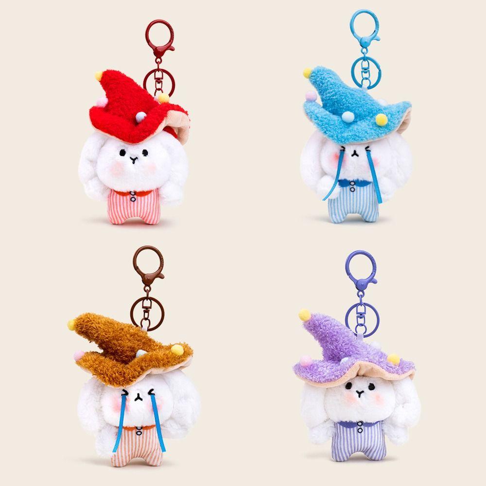 Fluffy Mushroom Rabbit Elf Charm Lifelike Rabbit Elf Keychain Cute Mushroom Bag Pendant  Home Decor