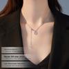 Banyan Tree S925 Silver Zircon Pig Nose Necklace with Tassel Clavicle Chain - Trendy Female Niche Design